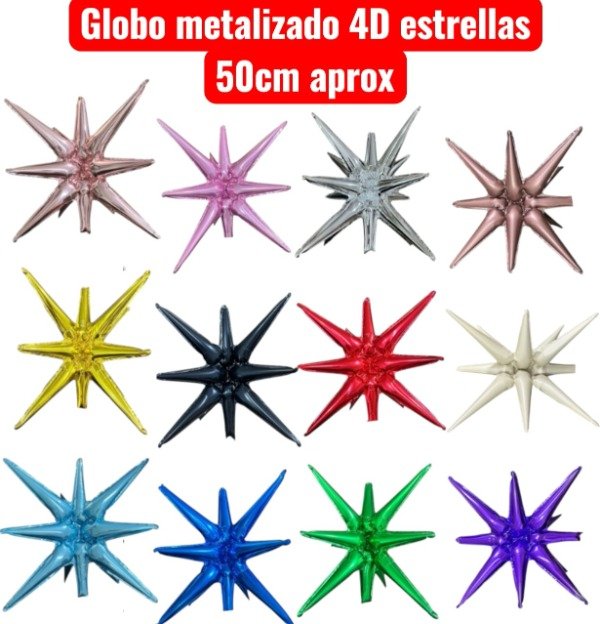 Producto - GLOBO METALIZADO ESTRELLA 14 PUNTAS 50 CM VARIOS COLORES