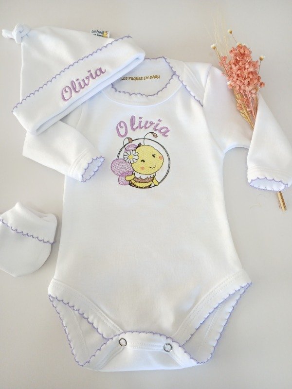 Producto - Ajuar abejita lila 7 piezas - 1