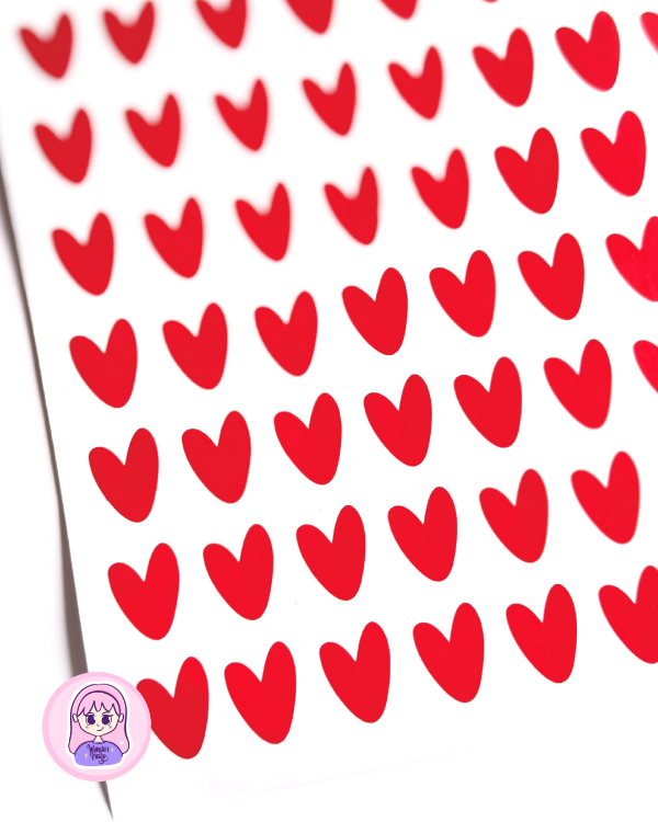 Producto - Plancha de Vinilos Corazones Stickers Adhesivos para Packaging Emprendedoras