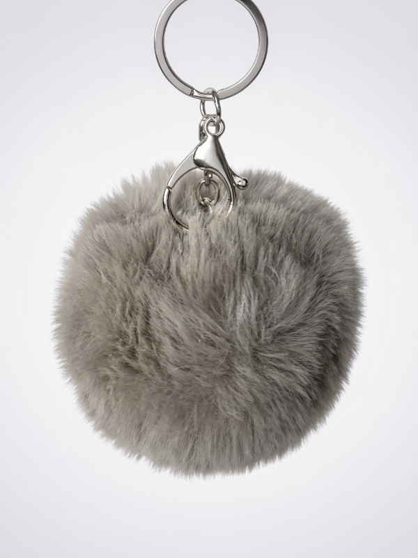 Producto - Llaveros Pompon Gris Topo