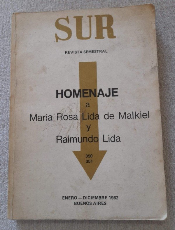 Producto - Revista Semestral Sur #350 - Homenaje A Maria Rosa Lida De Makiel