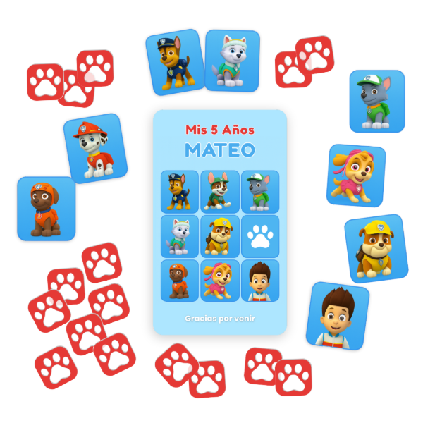 Producto - Bingo Paw Patrol Personalizado