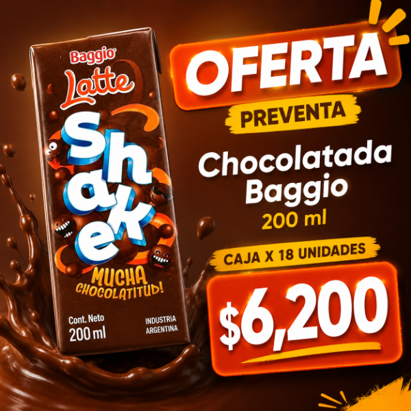 Producto - OFERTONNNNN Baggio Chocolatada Shake 200 cc x 18