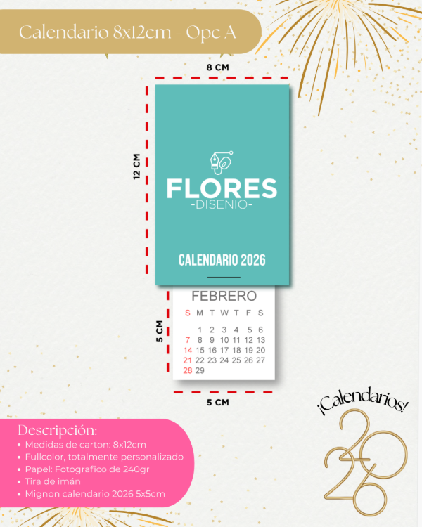 Producto - Calendarios 8x12cm con iman