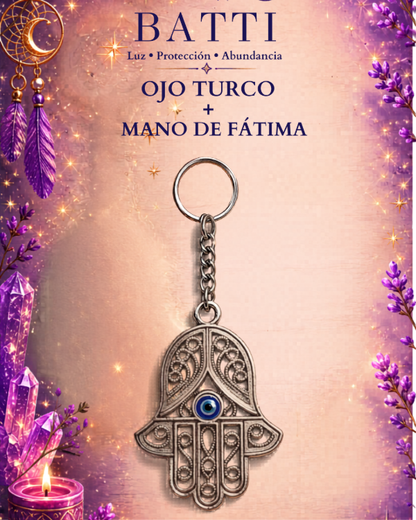 Producto - Llavero Mano de Fátima metal