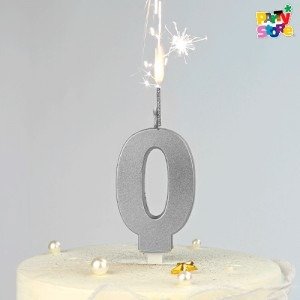 Producto - VELA BENGALA NUMERO PLATEADA