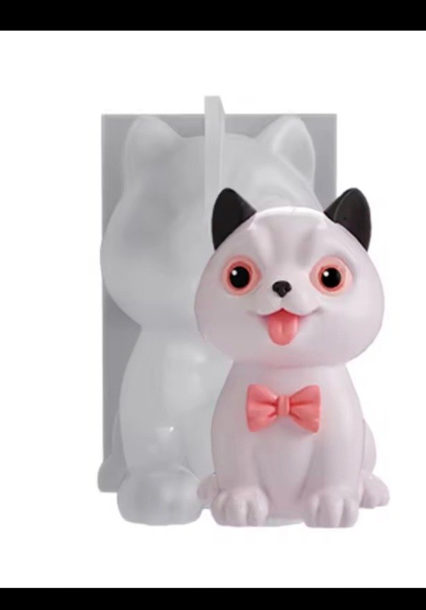 Producto - Molde de silicona perrito sentado con moño