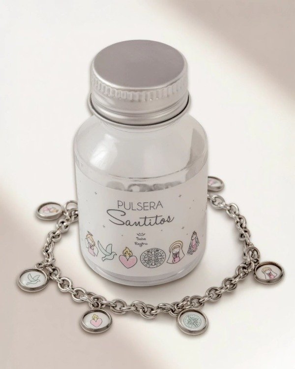 Producto - Pulsera Santitos (San Benito, Medalla Milagrosa y +) - Acero quirurgico