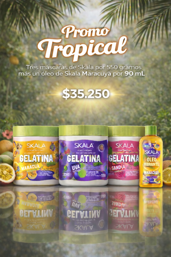 Producto - promo verano tropical 3 mascaras skala de 550 ml + oleo de 90 ml