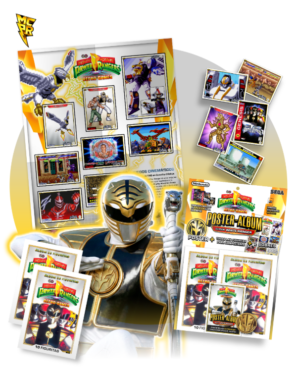 Producto - Poster-Album 3 / Mighty Mophin Power Rangers Ed. White Ranger
