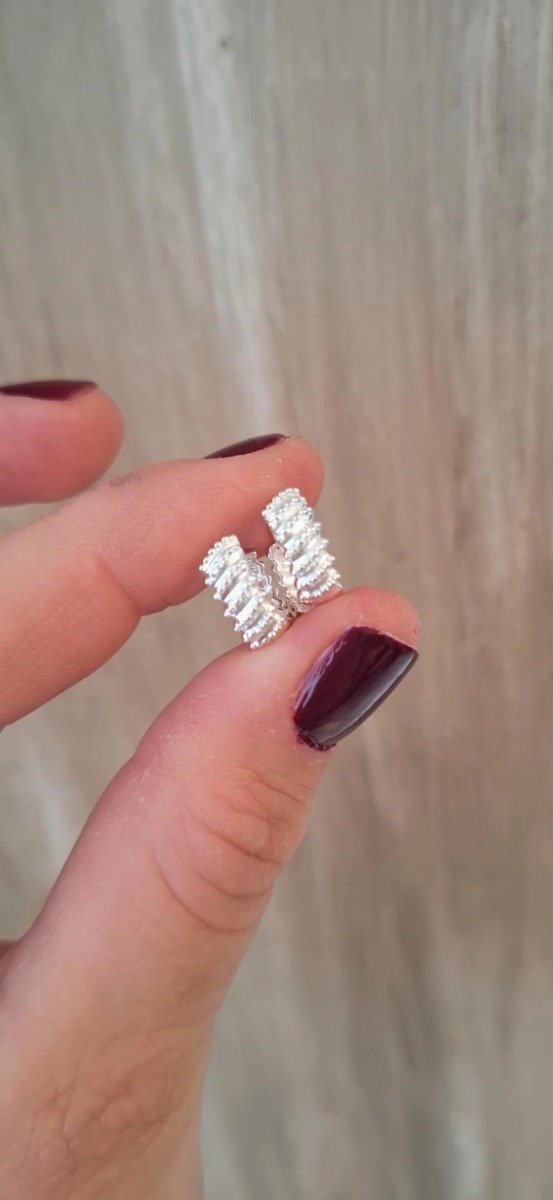 Producto - Argollitas Plata Labraditas