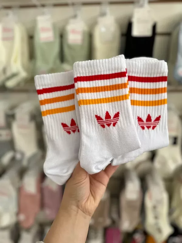 Medias 3/4 tricolor rojo naranja amarillo adidas