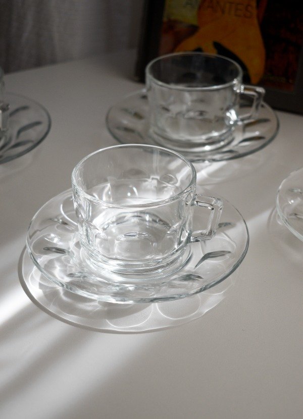 Producto - Set de seis tazas y platos para café Arcoroc FRA - 1