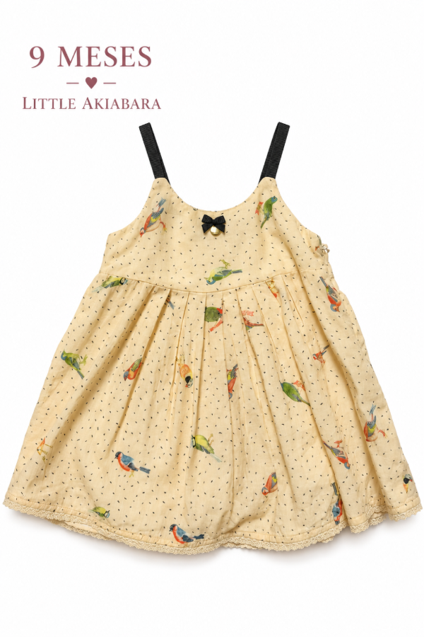 Producto - Vestido amarillo con pájaros Little Akiabara 9 meses - 0