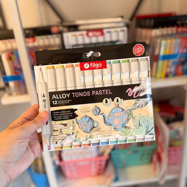 Producto - Marcador artistico doble punta Alloy PASTEL x12