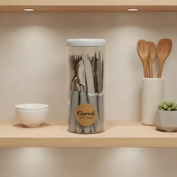 Producto - Juego X24 De Cubiertos Carol + Frasco Areia Color