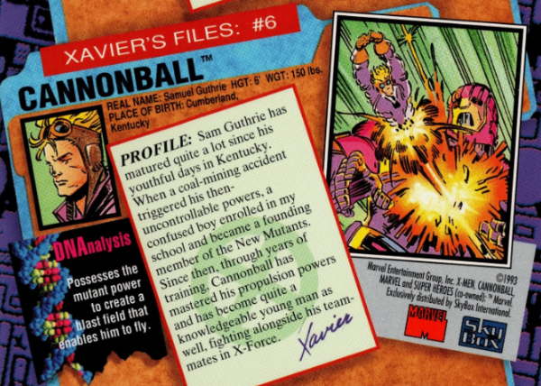 Producto - 1993 SkyBox X-Men Series 2 #6 - Cannonball - 1