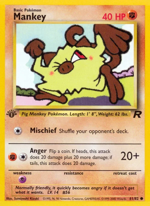 Producto - Mankey (61/82) [Team Rocket 1st Edition]
