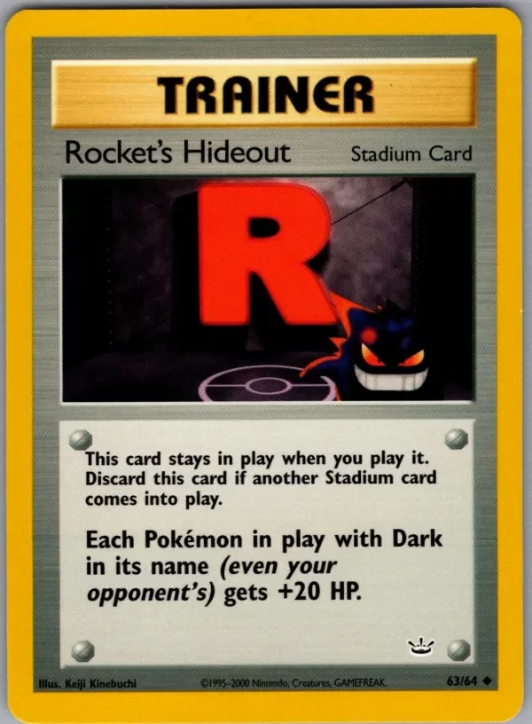 Producto - Pokemon Rocket's Hideout 63/64 Uncommon Neo Revelation Pokemon Unlimited NM