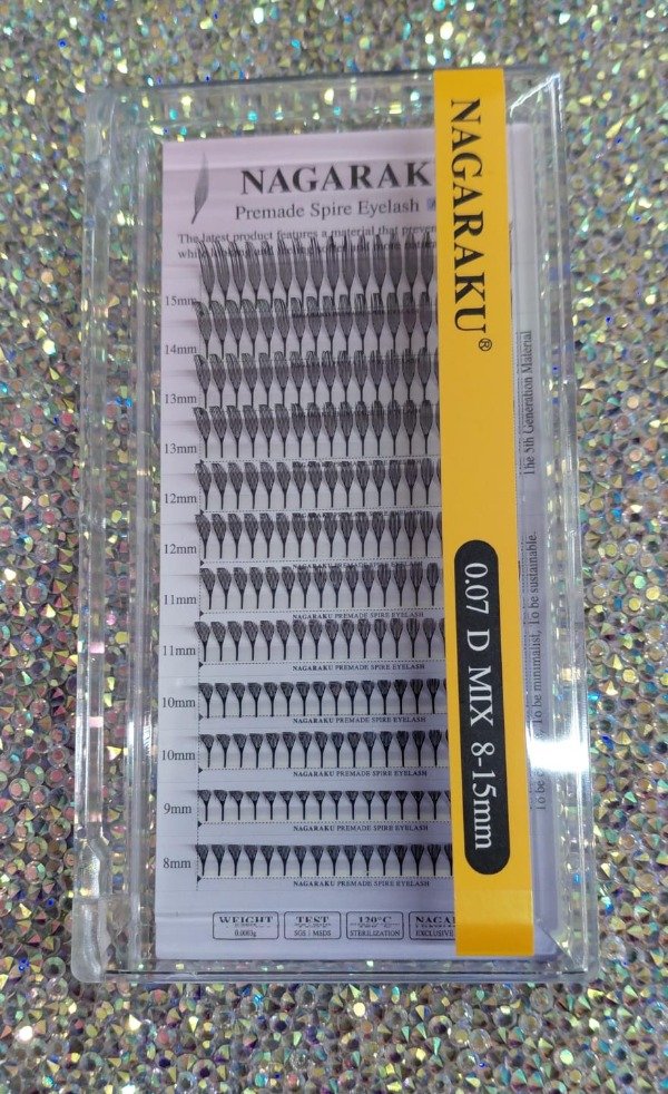 Producto - PESTAÑAS SPIRE NAGARAKU 0.07 CURVA D MIX 8-15MM