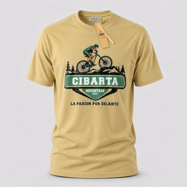 Producto - Remera Deportiva Cibarta Modelo Mountain Bike Beige algodón