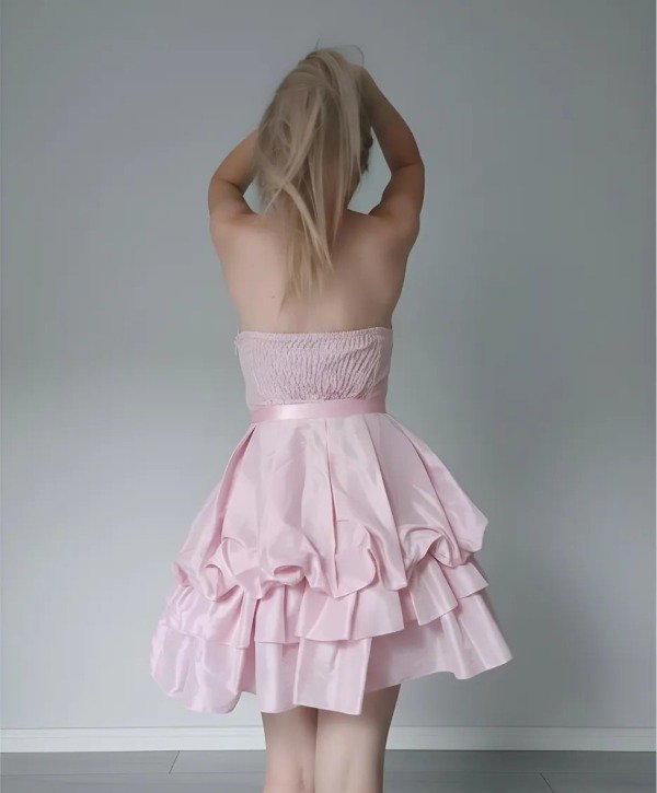 Producto - Vestido corto globo straples - 5