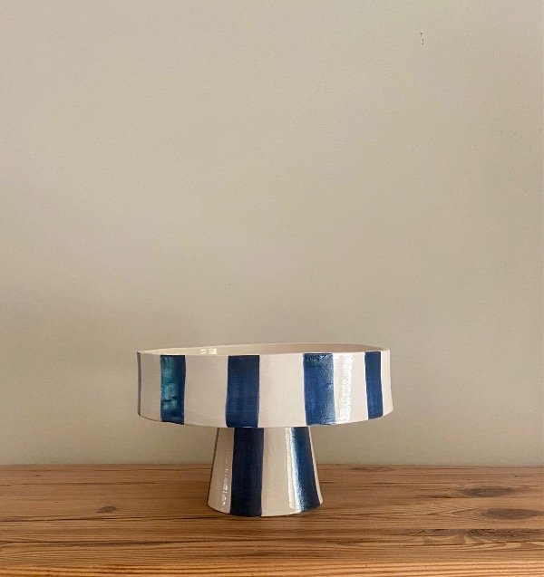 Producto - PRE VENTA- Frutera con pie azul cobalto
