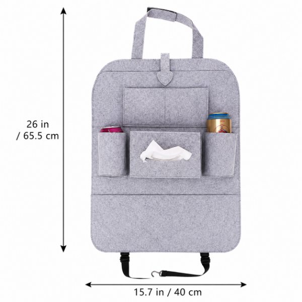 Producto - Organizador AFELPADO DE ASIENTO DE AUTO 65X40 CM COLORES SURTIDOS - 3