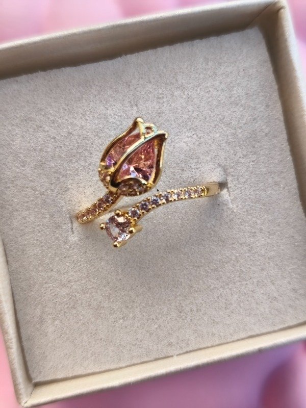 Producto - Anillo Tulipán Rosa ajustable - 1