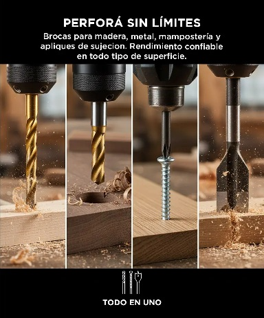Producto - Juego De Mechas Para Taladro -246 piezas -brocas p/madera, metal y mamposteria - - 2