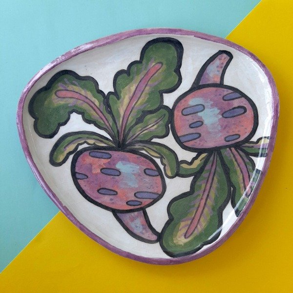 Producto - Plato irregular grande Remolachas