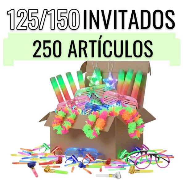 Producto - Combo Luminoso para 125 Invitados Ideal Fiesta de 15 con 250 Artículos