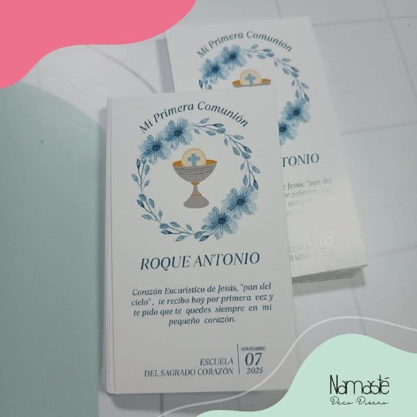 Producto - 25 Estampitas comunión, confirmación o Bautismo