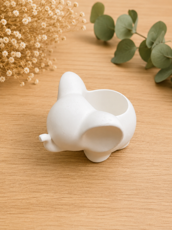 Producto - Porta Vela Elefante Yeso