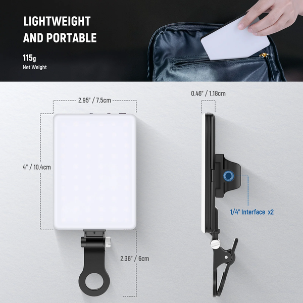 Producto - NEEWER NL-60AI Luz para selfies con clip para teléfono - 2