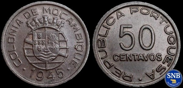 Producto - Colonia de Mozambique - 50 Centavos (1945) KM #73 Plata