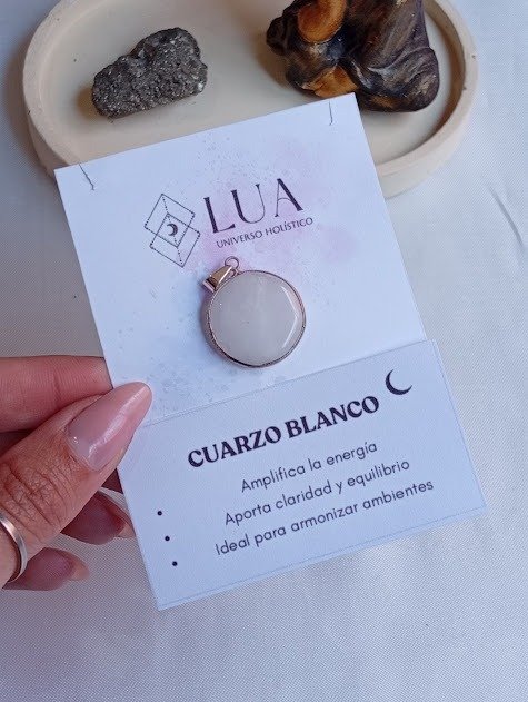 Producto - Dije Cuarzo Blanco - Acero quirúrgico
