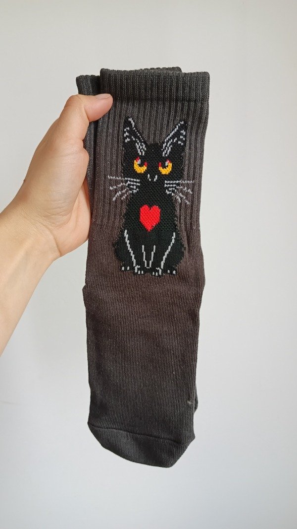 Producto - Gato negro corazón,tenis premium