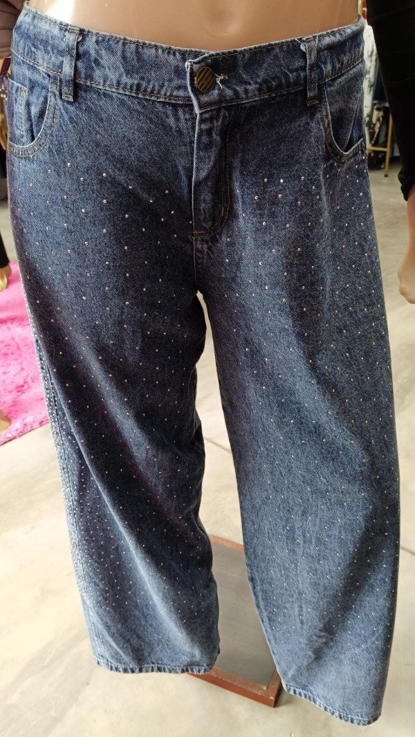 Producto - Jeans wide leg c/ strass - 0