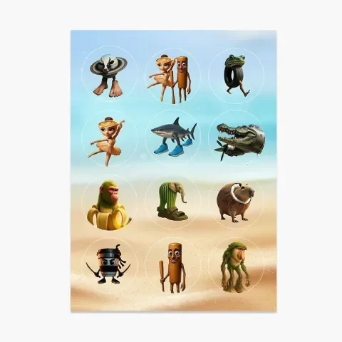 Producto - Sticker brainrot tralalero x 24 un