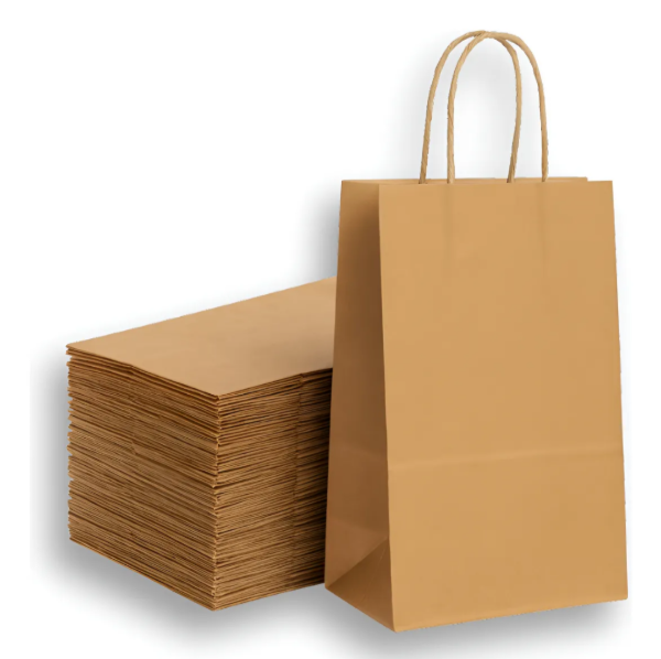 Producto - Bolsa de papel madera con manija  30x22x10 para regalo