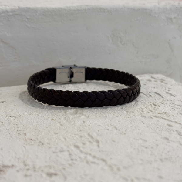 Producto - Pulsera cuero trenzada marron