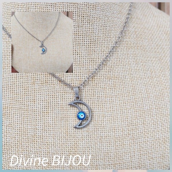Producto - Collar luna ojito acero