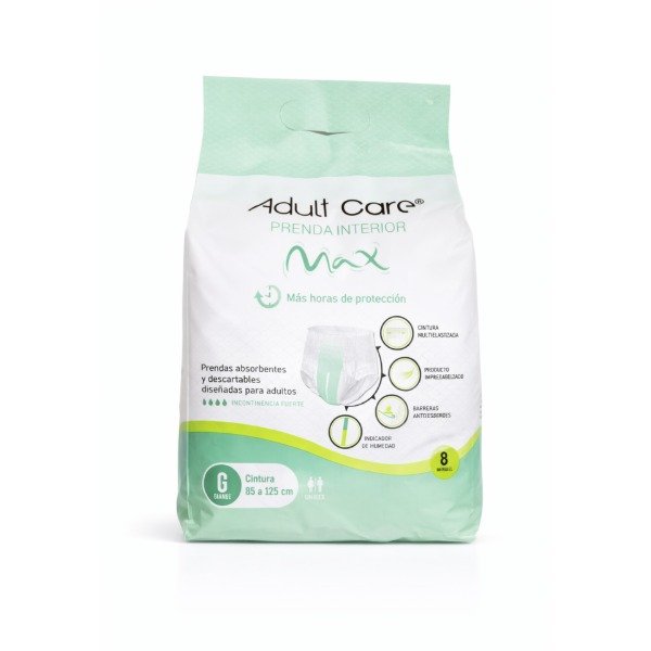 Producto - Adult Care Max Talle G x 8 unidades Ropa interior descartable unisex