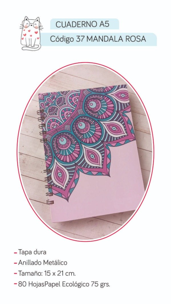 Producto - Cuaderno 37 Mandala Rosa