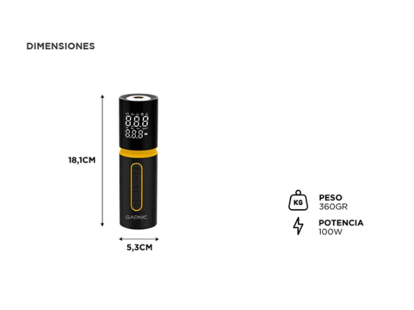 Producto - Compresor De Aire 100W 12V Digital -Gadnic (AV000417) - 5