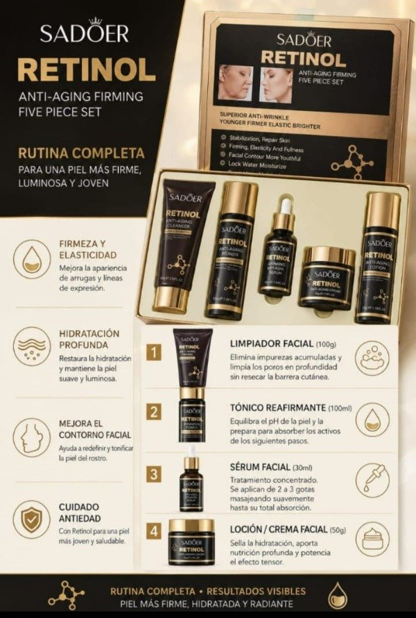 Producto - SADOER Retinol AntiAging Firming Set  Rutina Facial AntiEdad