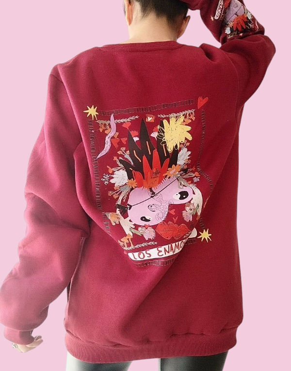 Producto - Buzo frisado TAROT "LOS ENAMORADOS" último en talle XXL