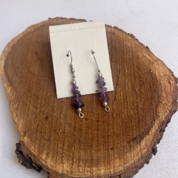 Producto - Aros de Amatista  - Acero Quirúrgico (2 Unidades)