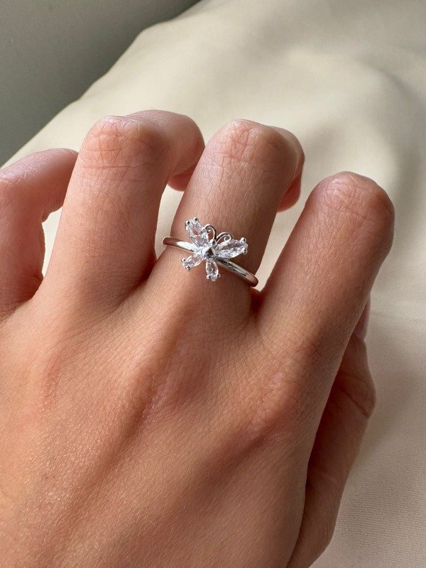 Producto - Anillo Mariposa- Acero blanco